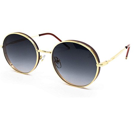 Óculos de Sol Carmen Vitti CV7021 C3 Dourado Metal Feminino