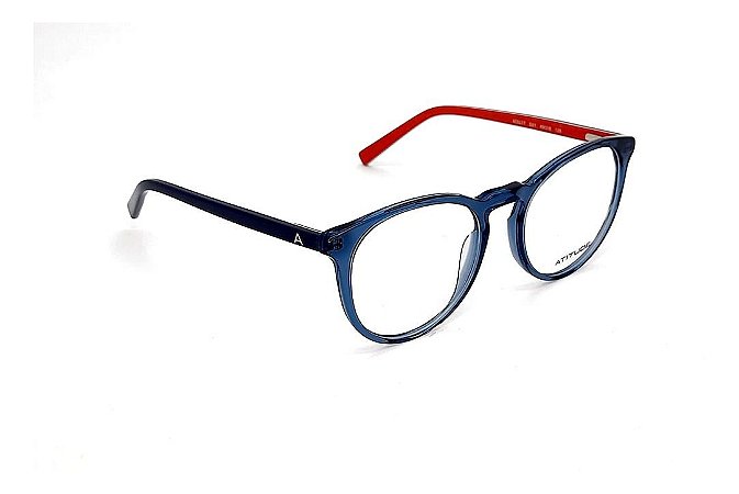 Óculos Armação Atitude At6277 D01 Masculino Redondo Azul