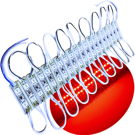 mini módulo led resinado 2835 25mm 2-led vermelho prova dágua ip67 12v