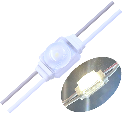 Micro Módulo LED 2835 1-LED 12MM 0,5W 4.000K SAMSUNG IP68 175º KOREIA 12V C/ Lente Injetado BRANCO MORNO 4000k Auto Brilho P/ Letras Caixa Luminosos IP68