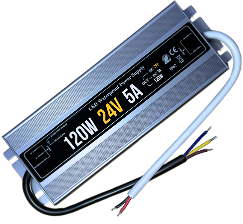 Fonte Blindada 120W 5A 24V Ip67 Prova Dagua 110V-220V Alimentação P/ Leds Cftv