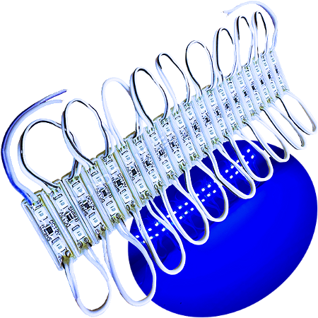 mini módulo led resinado 2835 25mm 2-led azul royal prova dágua ip67 12v