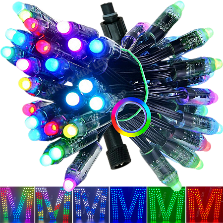 Pixel Led 12mm RGB Digital 2811 12v IP68 1-Led 0,3W Endereçável Prova Dágua rgbic 12v