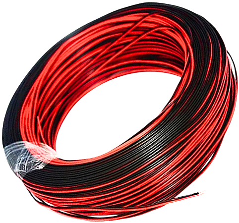 Rolos C/ 100mts Cabo Bicolor VM/PT 2X1,5mm 2Vias Paralelo P/ som ou LED 12v 24v fios Vermelho Preto