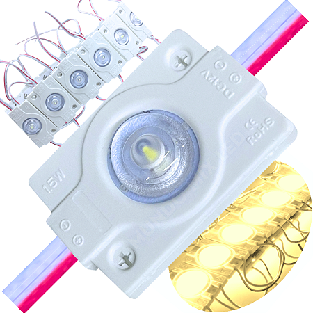 Módulo LED 3230 1,5W 160º Branco Frio 8000k 12v 1-Led IP67 12Volts Injetado P/ Letreiros