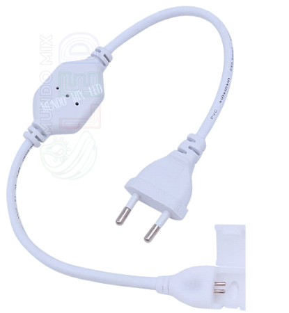 Conector Plug 8A Para Mangueira LED COB 8MM Suporta Ate 50mts Com Tomada