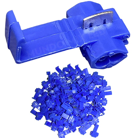 Conector Derivação Azul 1,5mm a 2,5mm Emenda Rápida Para Cabos Fios Plug Facil