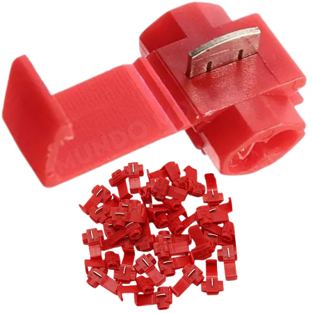 Conector Derivação Vermelho 0,50mm a 1,5mm Emenda Rápida Para Cabos Fios Plug Fácil