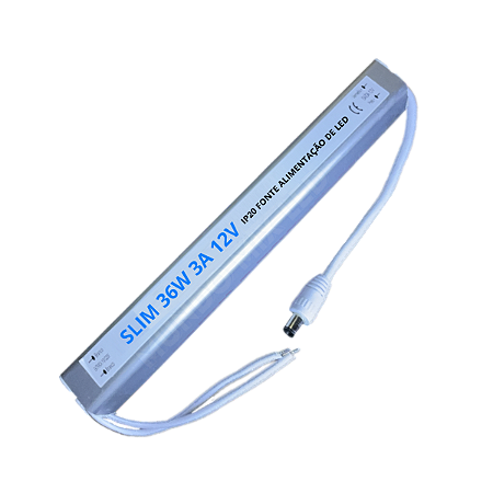 Fonte ULTRA Slim 36W 3A 12V Fina Alumínio Alimentação Palito 110v 220v Para LEDs