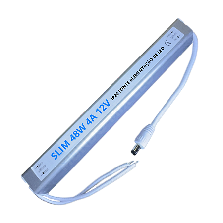 Fonte ULTRA Slim 48W 4A 12V Fina Alumínio Alimentação Palito 110v 220v Para LEDs