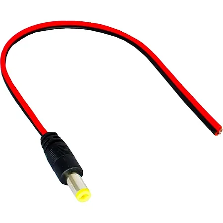 Cabo Rabicho Plug P4 MACHO Cftv 2,1mm Vermelho Alarmes Câmeras Para Fonte e LEDs 12v/24v