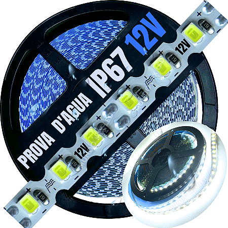 Ultra Fita LED MALEÁVEL IP67 6MM Prova Dagua Branco Puro 6.000k 12v 8W 120LED /mt Zig Zag Faz Curvas 90º