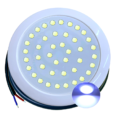 Luminária Refletor Mono P/ Piscinas 35W Branco Frio 12V IP68 125mm Rosca 1/2 21mm Prova D’água