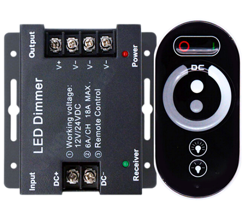 Controladora DIMMER TOUCH Screen 250W 20A 12V 24V Comando Analógico P/ Fita LEDs de Cor única