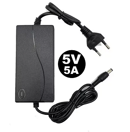 Fonte Plástica 5V 5A Eletrônica Alimentação 110V-220V P/ LEDs Roteadores 5A 5Volts