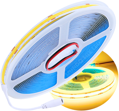 Fita LED COB 3200LEDs 120W 24V Branco Quente 3000k IP20 24V 320LEDs 12Watts /MT P/ Sancas Perfil 24Volts