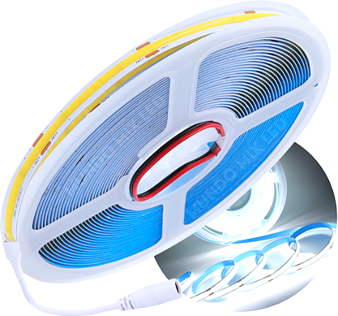 Fita LED COB 3200LEDs 120W 24V Branco FRIO IP20 24V 320LEDs 12Watts /MT P/ Sancas Perfil 24Volts -MT P/ Sancas Perfil 24Volts