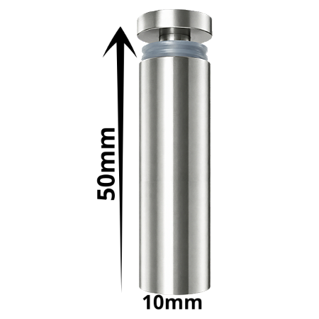 Prolongador Slim 50X10MM Aço Inox Escovado Fixador Alongador de Letreiros Desenhos Em Acrílicos Vidros Madeira Ø50*10mm