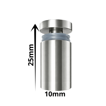 Prolongador Slim 25X10MM Aço Inox Escovado Fixador Alongador de Letreiros Desenhos Em Acrílicos Vidros Madeira Ø25*10mm