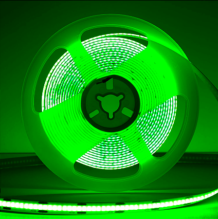 Fita LED COB 360LEDs 12V VERDE 12W /MT IP20 Alto Brilho P/ Perfil Sanca 12Volts