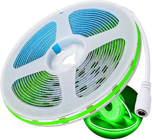 Fita LED COB 360LEDs 12V VERDE 12W /MT IP20 Alto Brilho P/ Perfil Sanca 12Volts