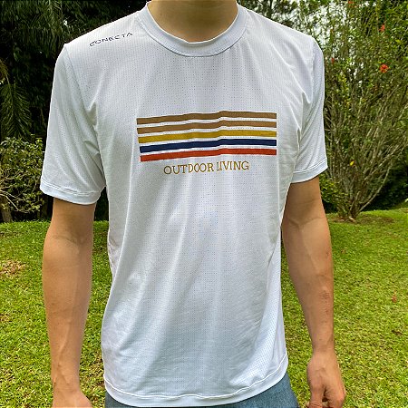 Camiseta Masculina Outdoor- Branca Manga Curta