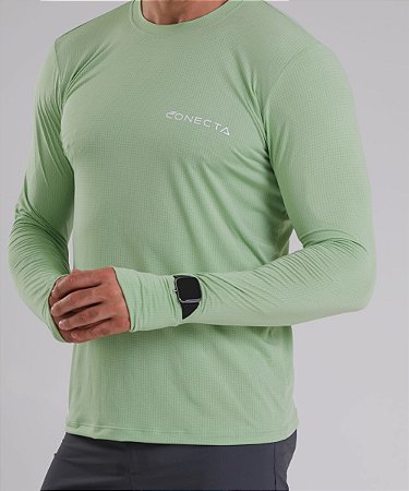 Camiseta Masculina Manga Longa Mesh Dedeira- Pistache