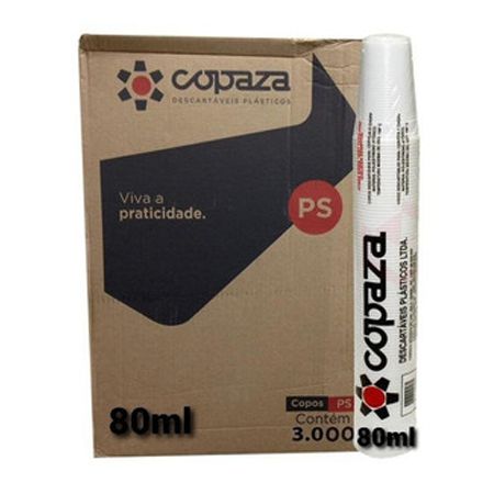 Copo Descartável Copaza 80ML Caixa C/30 Pacotes.