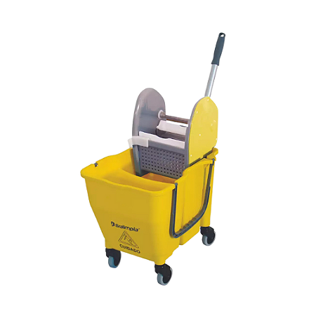 Carrinho Balde Doblô Espremedor Bralimpia 30 Litros Amarelo