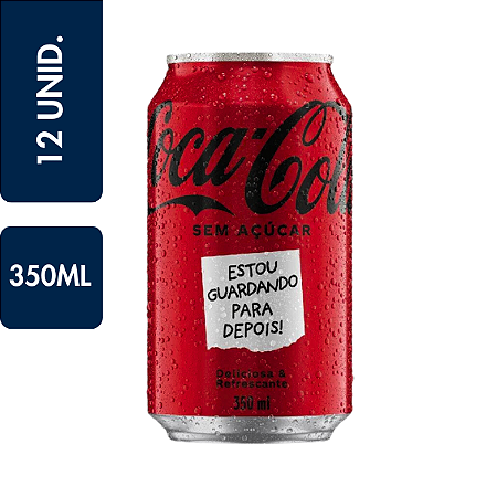 Refrigerante Coca-Cola Zero Lata 350ML Pacote C/12 Unidades