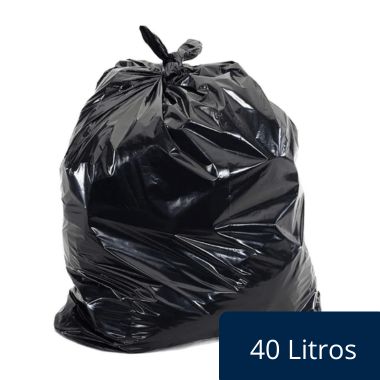 Saco De Lixo Preto 40 Litros Pacote C/100 Unidades