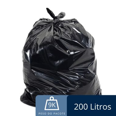 Saco De Lixo Preto 200 Litros P.09K Pacote C/50 Uindades