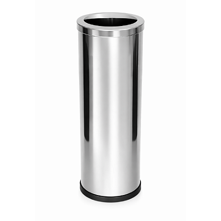 Lixeira Aço Inox Com Aro Meia Lua 50 Litros