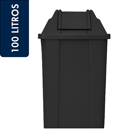 Lixeira Basculante Vai-vem Jsn 100 Litros Preta Ref: Q100P