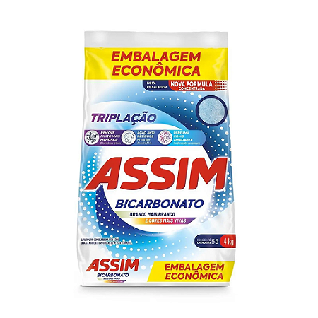 Sabão em Pó Assim Bicarbonato 4Kg