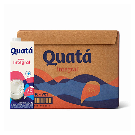 Leite Integral Quata Caixa Com 12 Unidades