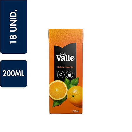 Suco Del Valle 200ml Laranja Caixa Com 18 Unidades