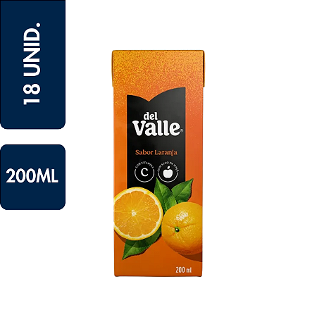 Suco Del Valle 200ml Laranja Caixa Com 18 Unidades