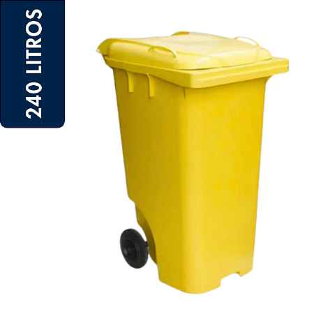 Coletor Contêiner Jsn com Roda 240 Litros Amarelo Ref: C240AM
