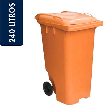 Coletor Contêiner Jsn com Roda 240 Litros Laranja Ref: C240L