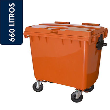 Carro Cuba Container Jsn 660 Litros Laranja Ref: C660LJ
