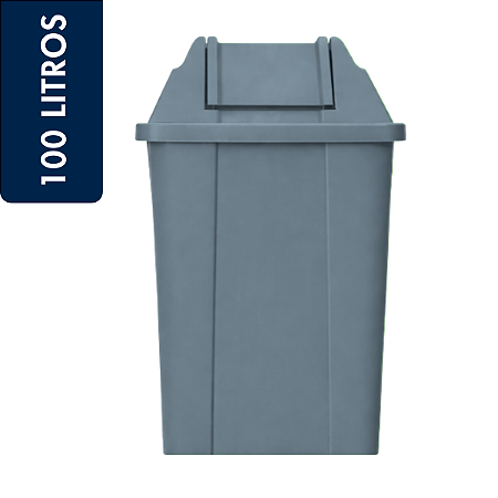 Lixeira Basculante Vai-vem Jsn 100 Litros Cinza Ref: Q100C