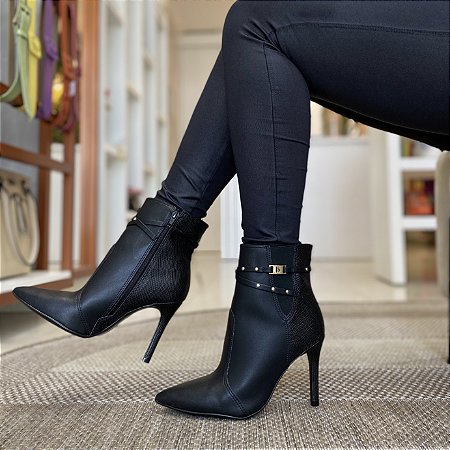 Salto Alto Bota Preta Salto Fino Cano Curto Bota Preta Cano Curto