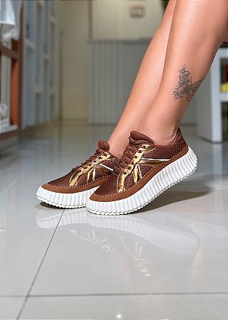 TENIS 2601 - CARAMELO/BRONZE