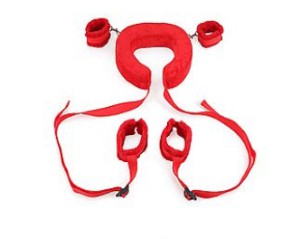 Algema de Braços e Pernas com Suporte de Pescoço cor  Vermelha