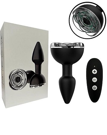 Vibrador Plug Anal tamanho P com Luz de Led e Controle Remoto