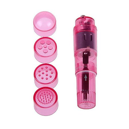 Mini Vibrador com 4 Ponteiras Diferentes