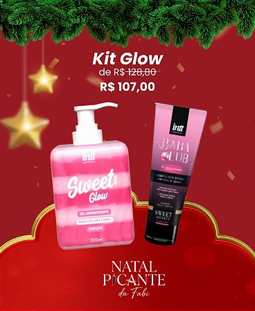 Kit Hidratante Glow mais Lubrificante Beijável Chiclete