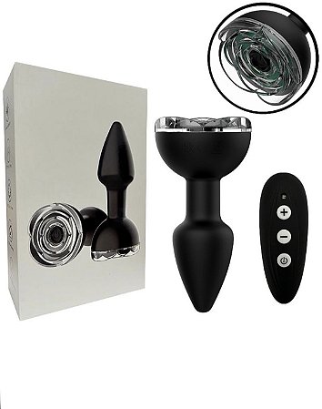 Vibrador Plug Anal tamanho M com Luz de Led e Controle Remoto