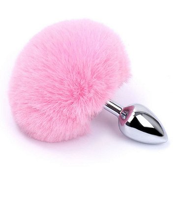 Plug Anal Tamanho P Pompom cor Rosa